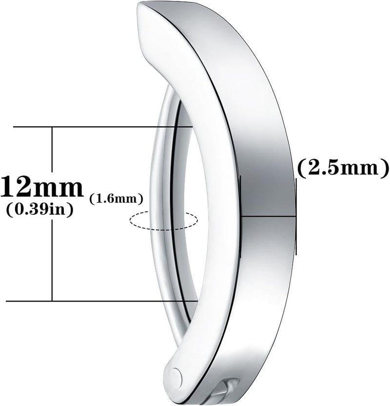 VOJO 14G G23 Titanium Clicker Belly Button Ring,10/12mm Reverse Curved Hoop Navel Barbell Piercing Jewelry - Image 5